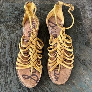 Sam Edelman Mustard Suede Sandal 10 New